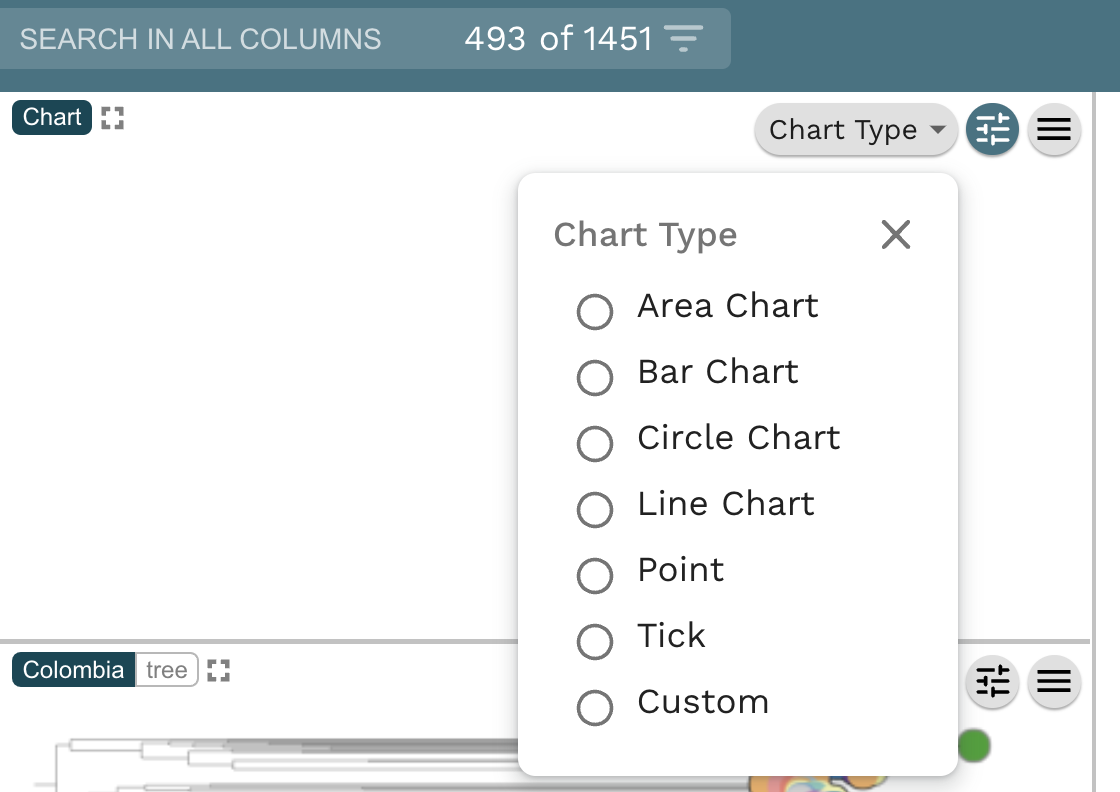 Task 2: Present WGS QC statistics in a chart. Step 4: In the Chart Type dropdown list select "Bar Chart".